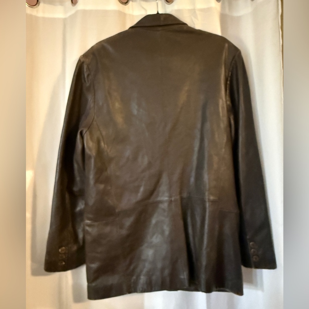 Vintage Joseph Barry by Adler Leather Blazer Jacket Brown Patina Size 40 - Picture 8 of 15